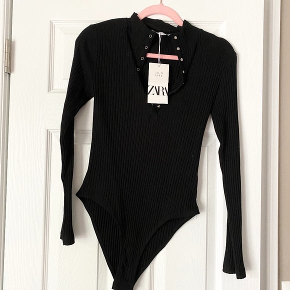 Zara Tops Zara Ribbed Bodysuit Nwt Poshmark